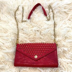 Rebecca Minkoff Gold Studded Red Leather Crossbody